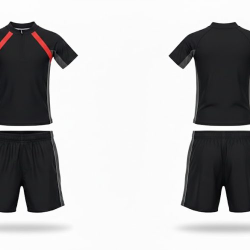 Over Wave Kids' "Velocity Strike" 2-Piece Rash Guard & Swim Shorts Set