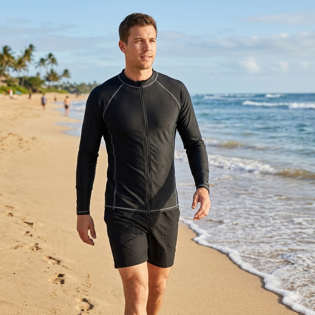 Full-Zip Long Sleeve Rash Guard
