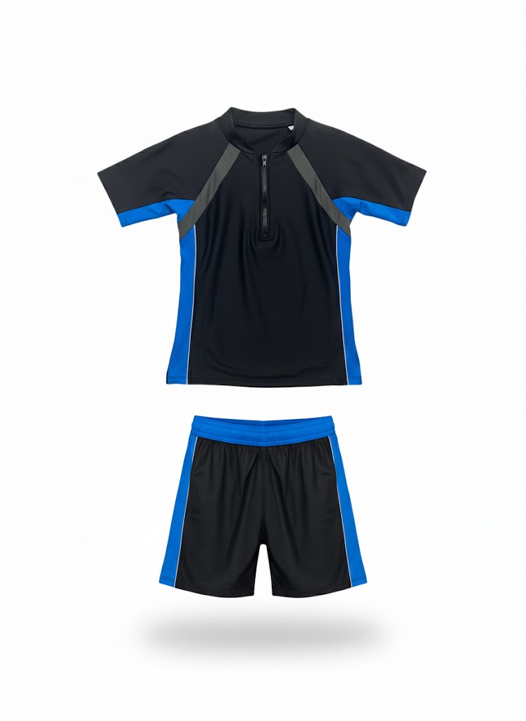 Over Wave Kid's Short-Sleeve Athletic Swim Set